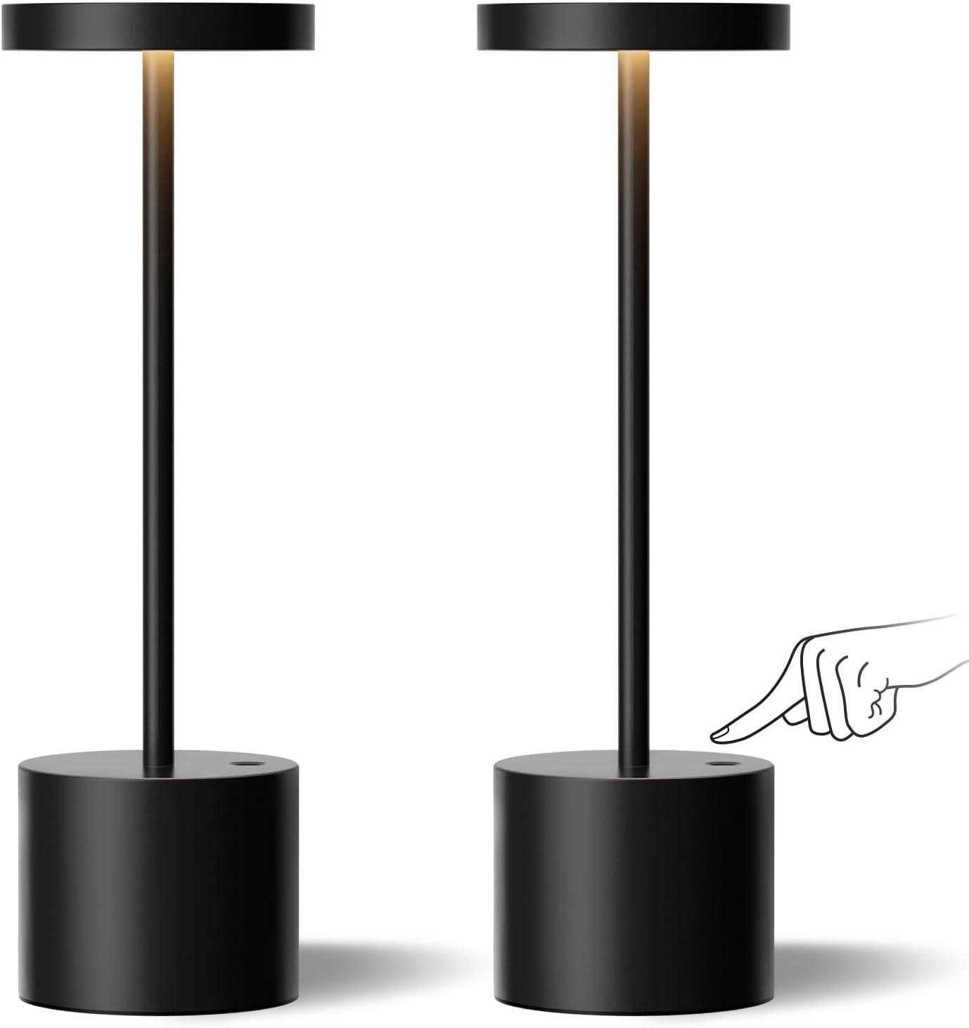 Rechargeable Cordless Table Lamp Set - 2 Pcs Portable Touch Lamps