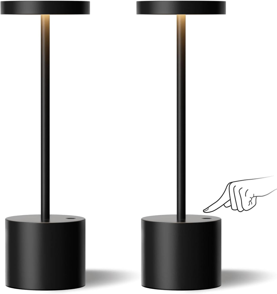 Rechargeable Cordless Table Lamp Set - 2 Pcs Portable Touch Lamps