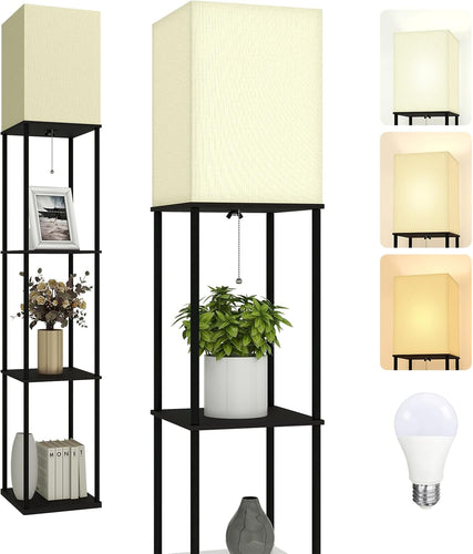 Floor Lamp with Shelves-LED Modern Shelf Floor Lamp