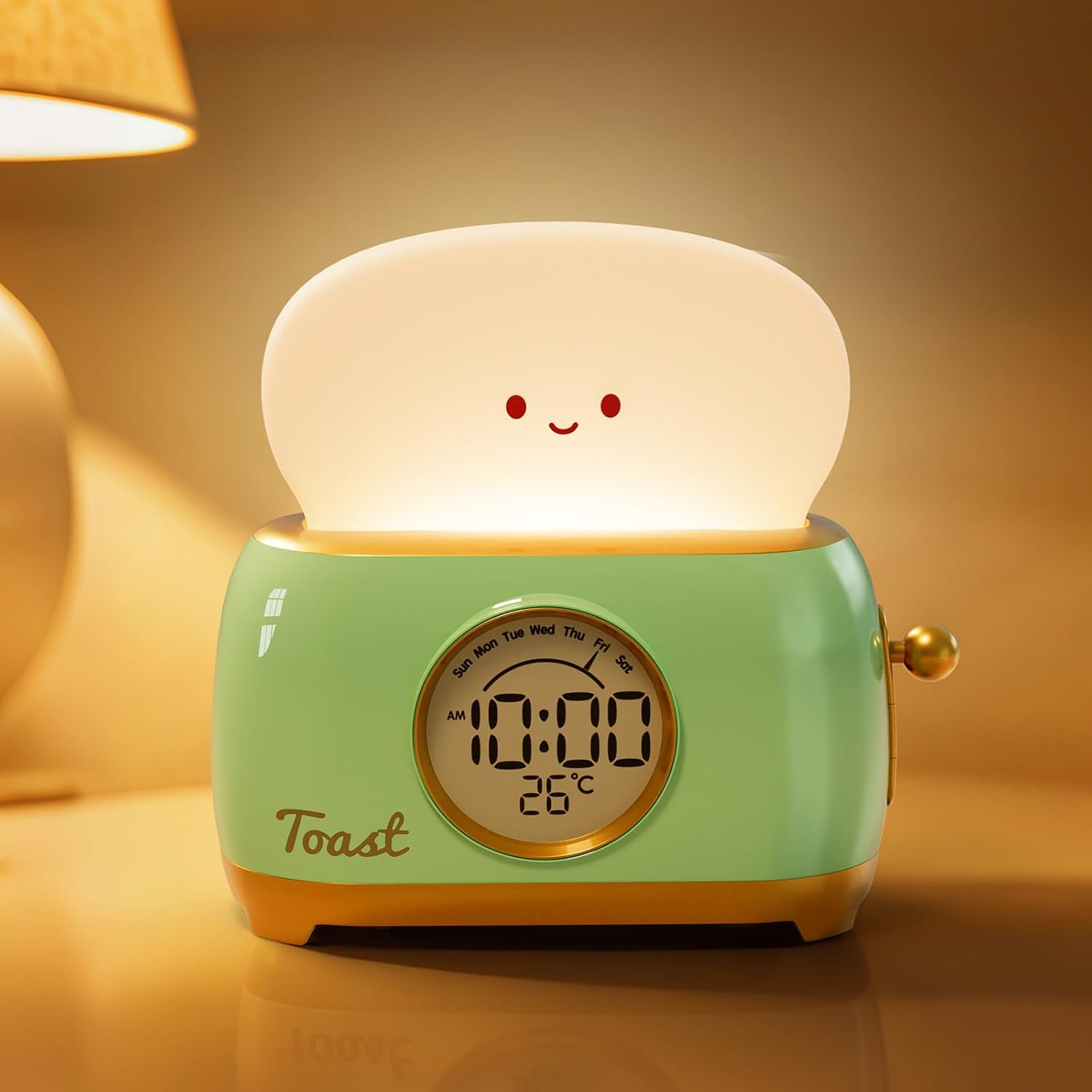 Alarm Clock for Kids, Cute Toast Night Light Alarm Clocks