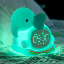 Load image into Gallery viewer, Elephant Alarm Clock for Kids with Night Light