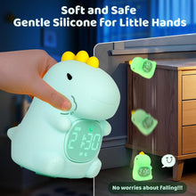 Load image into Gallery viewer, Dinosaurs Alarm Clock with Night Light