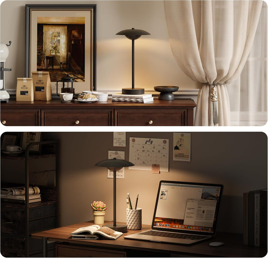 2 Pack Cordless Table Lamps, Rechargeable Battery Powered Lighting