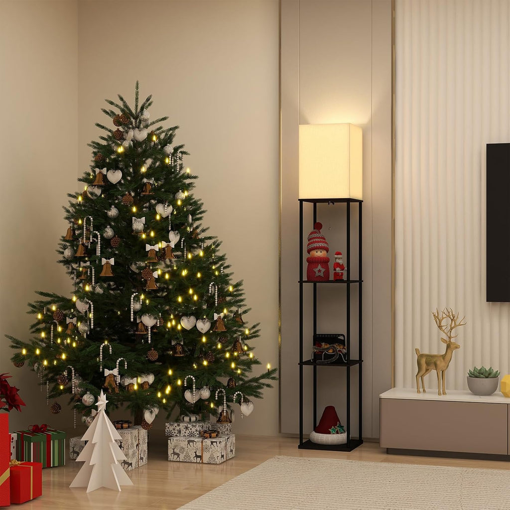 Floor Lamp with Shelves-LED Modern Shelf Floor Lamp