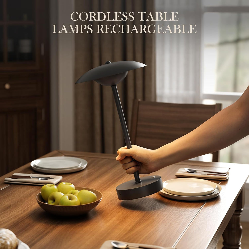 2 Pack Cordless Table Lamps, Rechargeable Battery Powered Lighting