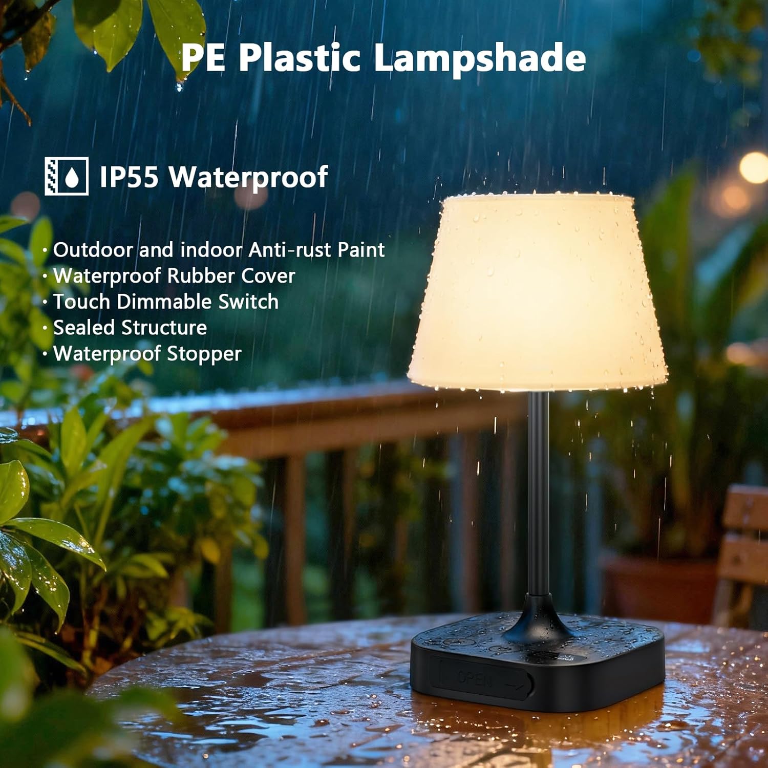 Table Lamp - 8000mAh Cordless Rechargeable Battery