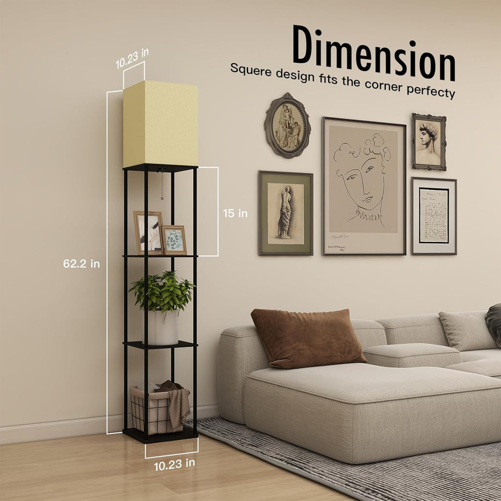 Floor Lamp with Shelves-LED Modern Shelf Floor Lamp