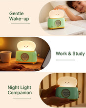 Load image into Gallery viewer, Alarm Clock for Kids, Cute Toast Night Light Alarm Clocks