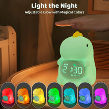 Load image into Gallery viewer, Dinosaurs Alarm Clock with Night Light