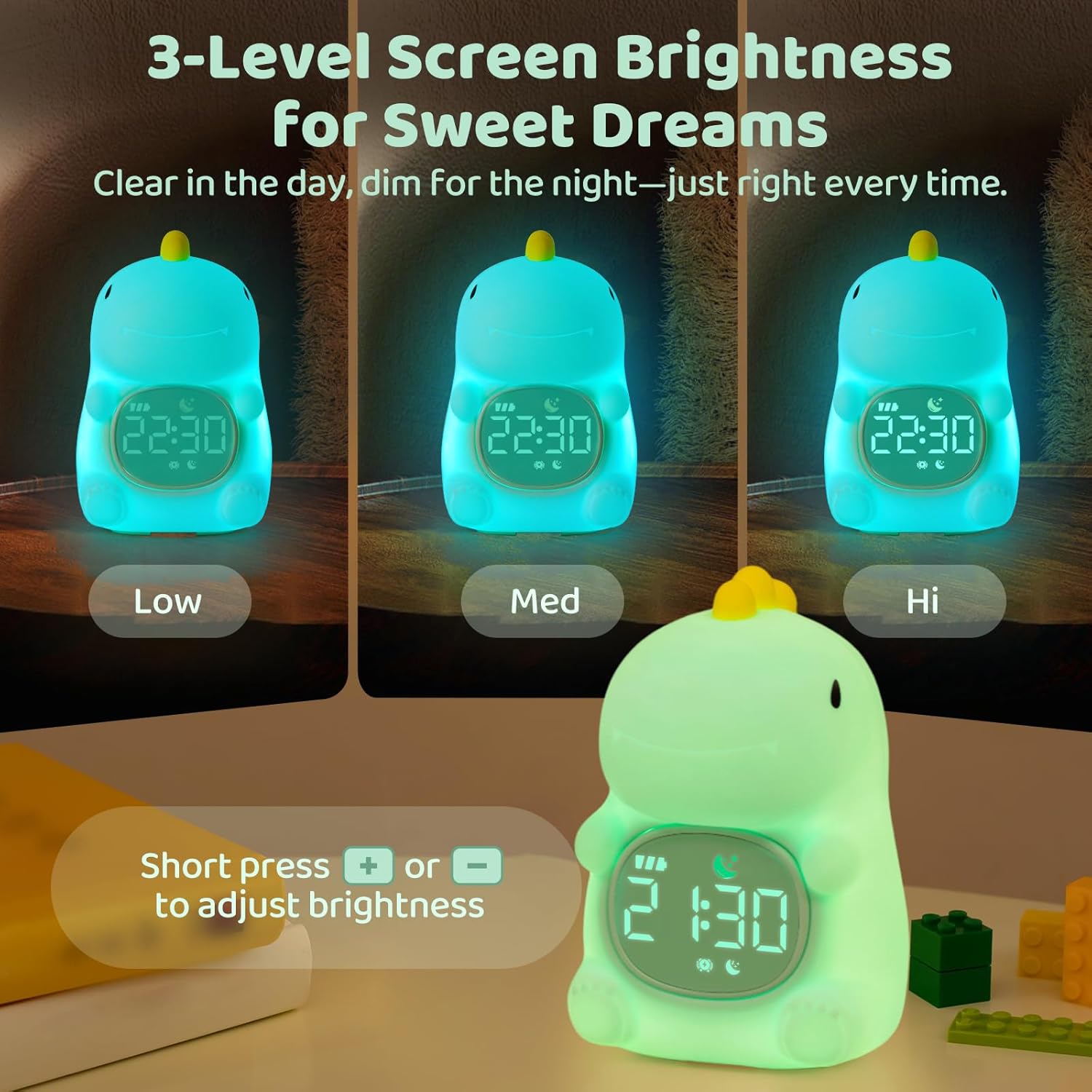 Dinosaurs Alarm Clock with Night Light
